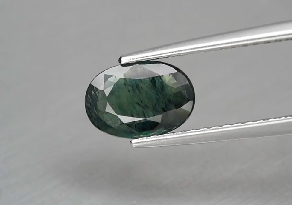 1.41ct 8.4x5.8mm Oval Green Sapphire Australia, Heated