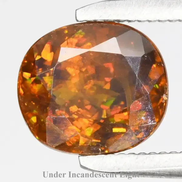 1.94ct 7.3x6.5mm Oval Natural Greenish Yellow Sphene - Adamantine Luster Madagascar Gem