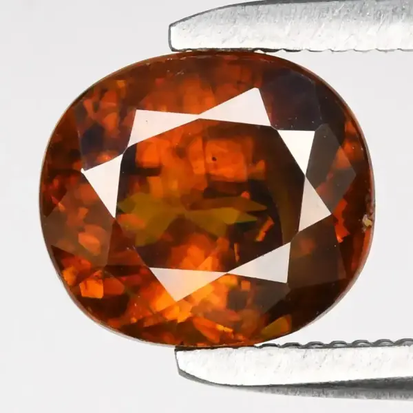 1.94ct 7.3x6.5mm Oval Natural Greenish Yellow Sphene - Adamantine Luster Madagascar Gem