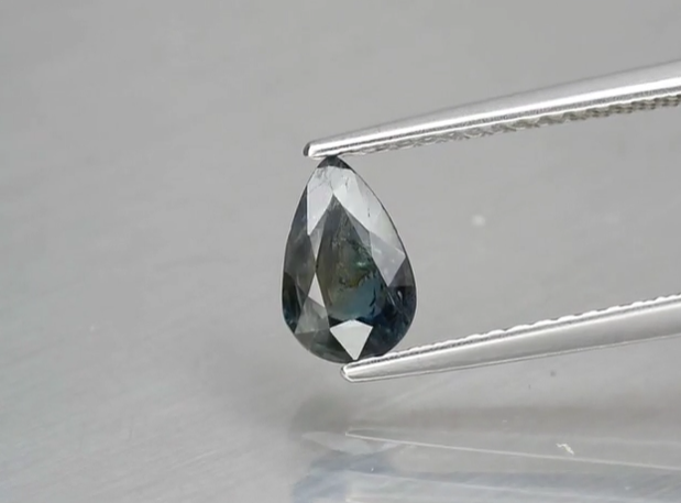 0.95ct 7.6x5mm Pear Blue-Green Sapphire Unheated Tanzania, Africa