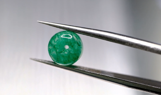 7.02ct 10.5x8mm Round Natural Emerald Drilled Beads