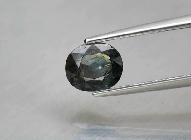 1.19ct 6.7x5.7mm Oval Blue-Green Sapphire Unheated Tanzania, Africa