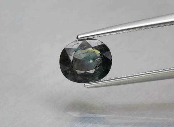 1.19ct 6.7x5.7mm Oval Blue-Green Sapphire Unheated Tanzania, Africa