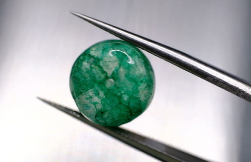 7.95ct 11.2x7.6mm Round Natural Emerald Drilled Beads