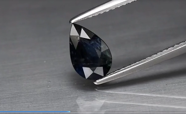 1.23ct 8.5x5.6mm Pear Greenish Blue Sapphire Unheated Africa