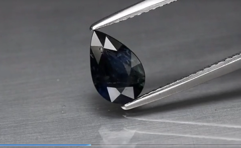 1.23ct 8.5x5.6mm Pear Greenish Blue Sapphire Unheated Africa