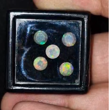 1.63ct 5mm Round Faceted 5pcs Lot Natural Ethiopian Opal