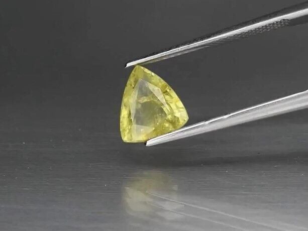 2.47ct 8.8x7.8mm Trillion Natural Yellowish Green Grossular Garnet, Africa
