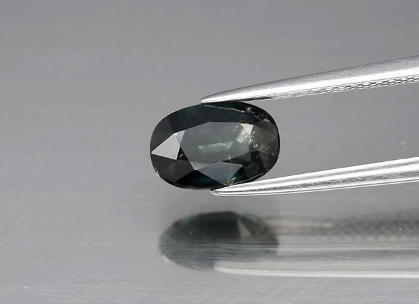 2.10ct 8.8x6mm Oval Green-Deep Blue Sapphire Australia, Heated