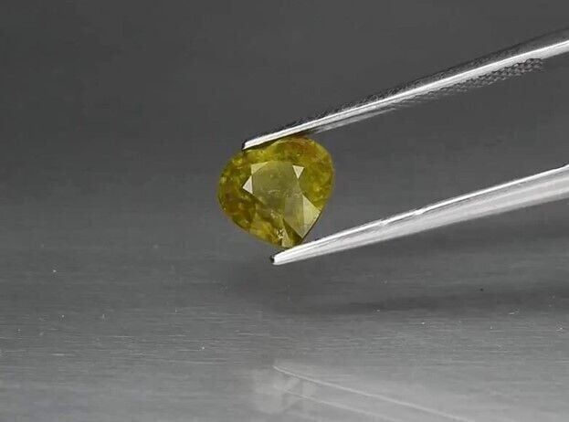 1.77ct 7.5x7mm Heart Natural Greenish Yellow Grossular Garnet, Africa