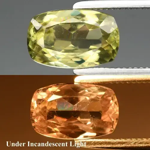 1.29ct 8x5mm Cushion Natural Color Change Diaspore - Turkey Gemstone