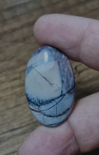 31.60ct 35.3x21.6mm Natural Oval Porcelain Jasper