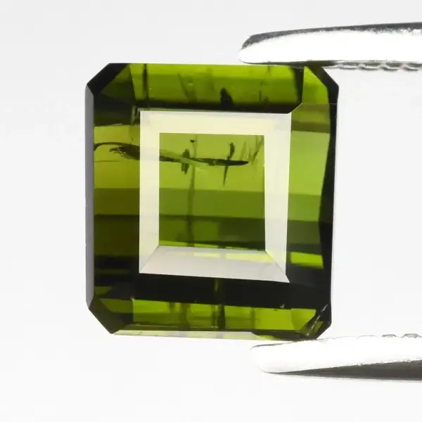 1.29ct 6.3x5.8mm Octagon Natural Green Tourmaline - Unheated, Africa Gemstone