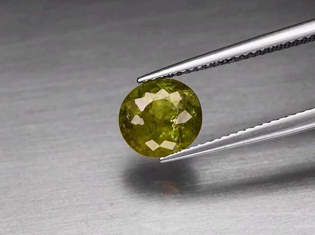 2.14ct 9.3x7.3mm Oval Natural Yellowish Green Grossular Garnet, Africa