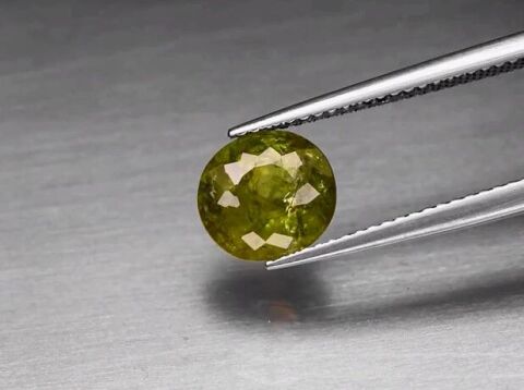 2.14ct 9.3x7.3mm Oval Natural Yellowish Green Grossular Garnet, Africa