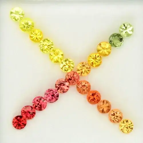 1.28ct 22pcs Lot VS-IF Round Brilliant Multi Color Sapphire - Songea Gemstone
