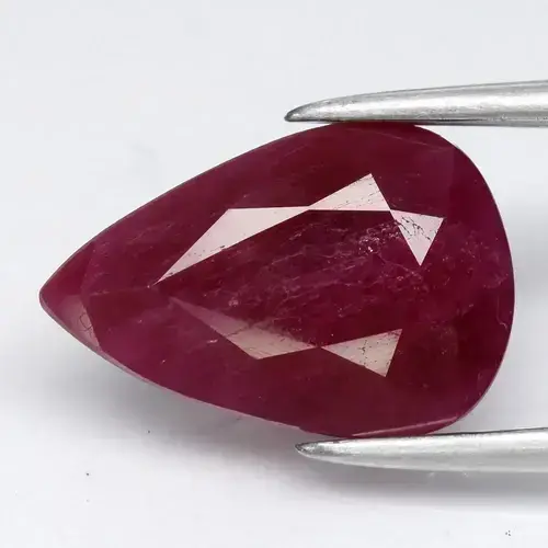2.79ct 11.5x7.8mm Pear Purplish Red Ruby - Heated, Mozambique Gem