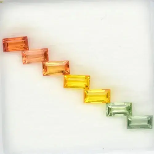 1.26ct 7pcs Lot VS-IF Baguette Multi Color Sapphire - Songea Gems