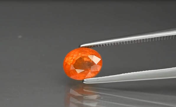 1.57ct 6.7x5.5mm Oval Orange Sapphire, Madagascar