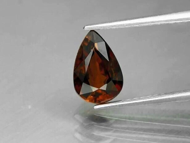 1.32ct 9x6.2mm Pear Natural Orange Pyrope Garnet, Tanzania