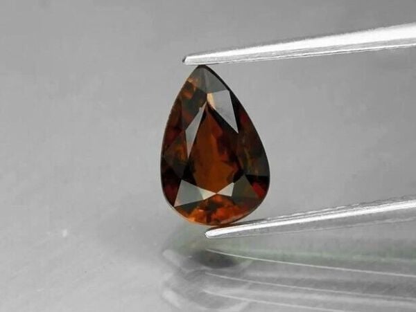 1.32ct 9x6.2mm Pear Natural Orange Pyrope Garnet, Tanzania