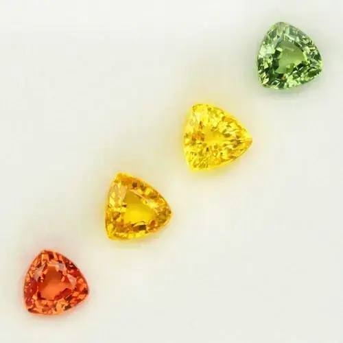 1.22ct 4pcs Lot VS-IF Trillion Multi Color Sapphire - Songea Gemstone