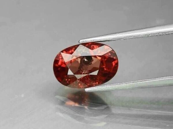 2.56ct 9.2x6.2mm Oval Natural Pinkish Orange Pyrope Garnet, Tanzania