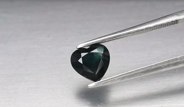 1.38ct 7.2x7mm Heart Green-Blue Sapphire Africa, Heated