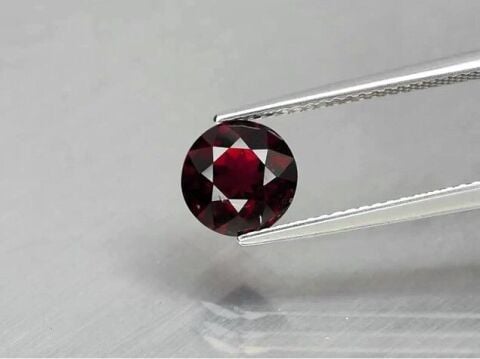 2.02ct 7.4mm Round Natural Deep Reddish Purple Rhodolite Garnet, Madagascar