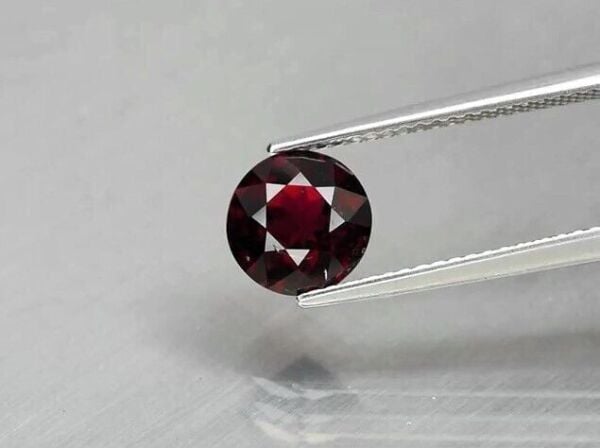 2.02ct 7.4mm Round Natural Deep Reddish Purple Rhodolite Garnet, Madagascar