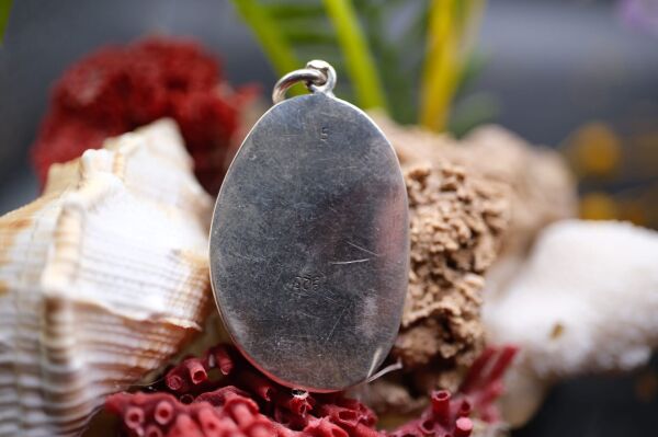 10.20 Gram 925 Ayar Gümüş Natural Safir Kolye Ucu