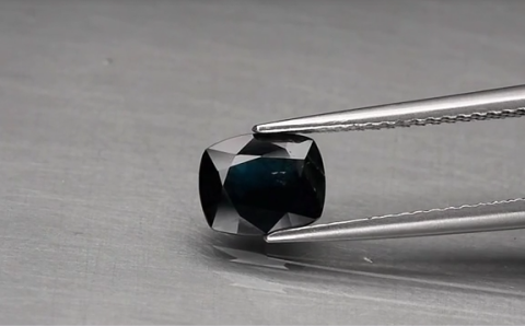 1.26ct 7x5.8mm Cushion Greenish Blue Sapphire Australia, Heated