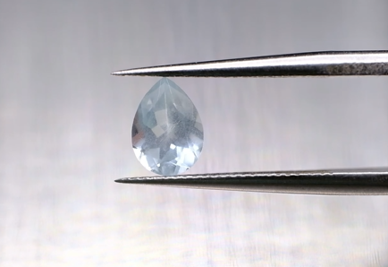 0.71ct 7.1x5.2mm Pear Natural Unheated Blue Aquamarine