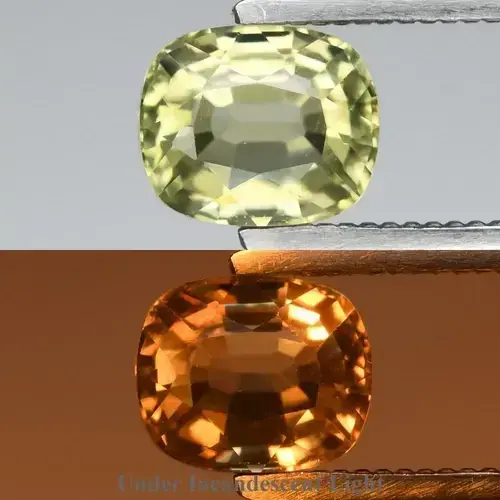 0.77ct VS Cushion Natural Color Change Diaspore - Turkey Gemstone