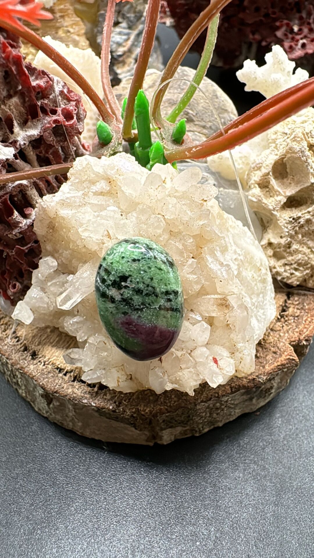10.60 ct 16.4x11.2 mm Natural Ruby Zoisite