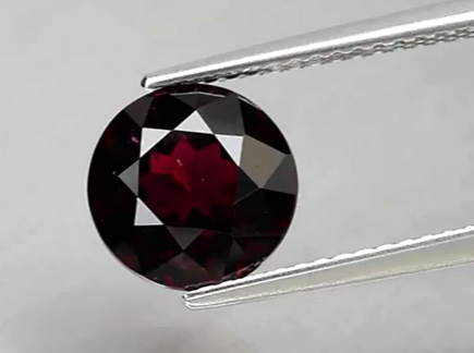2.93ct 8.3mm Round Natural Deep Reddish Purple Rhodolite Garnet, Madagascar