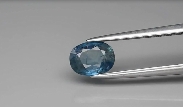 1.18ct 7.4x5.6mm Oval Greenish Blue Sapphire Madagascar, Heated