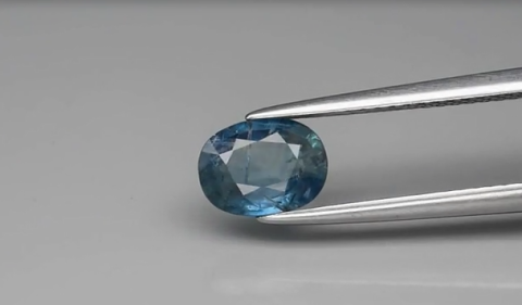 1.18ct 7.4x5.6mm Oval Greenish Blue Sapphire Madagascar, Heated
