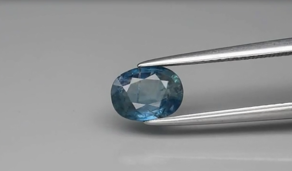 1.18ct 7.4x5.6mm Oval Greenish Blue Sapphire Madagascar, Heated