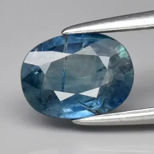 1.18ct 7.4x5.6mm Oval Greenish Blue Sapphire Madagascar, Heated