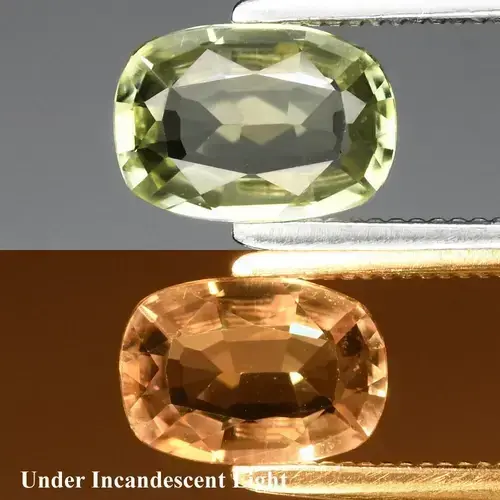 0.74ct 6.8x4.8mm VS Cushion Natural Color Change Diaspore - Turkey Gemstone