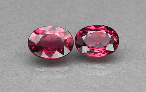 Pair 2pcs/3.54ct t.w Oval Natural Pinkish Purple Rhodolite Garnet, Madagascar