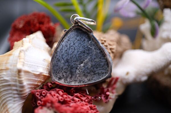 9.33 Gram 925 Ayar Gümüş Natural Dentritli Opal Kolye Ucu