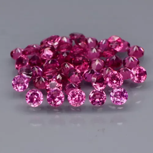 4.65ct 2.5mm 50pc Lot Round Natural Rhodolite Garnet