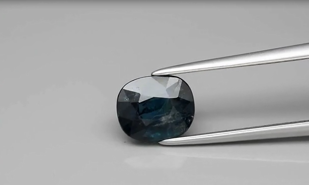 1.84ct 7.4x6.3mm Cushion Greenish Blue Sapphire Unheated Thailand