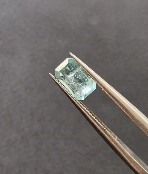 0.68ct 6.7x4.2mm Octagon Natural Emerald Zambia