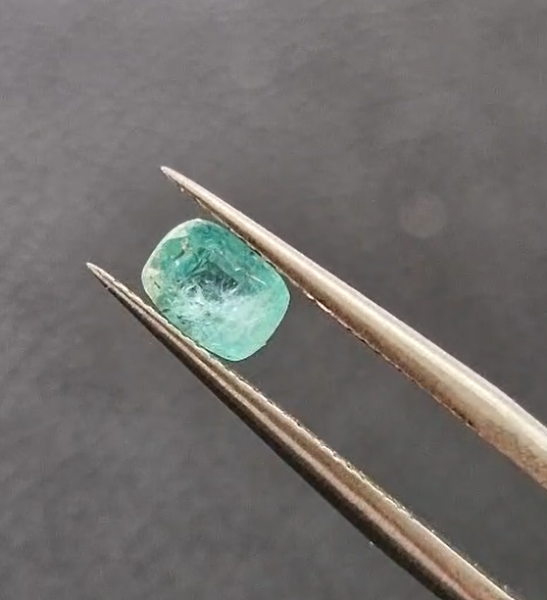 0.62ct 5.1x4.3mm Cushion Natural Emerald Zambia