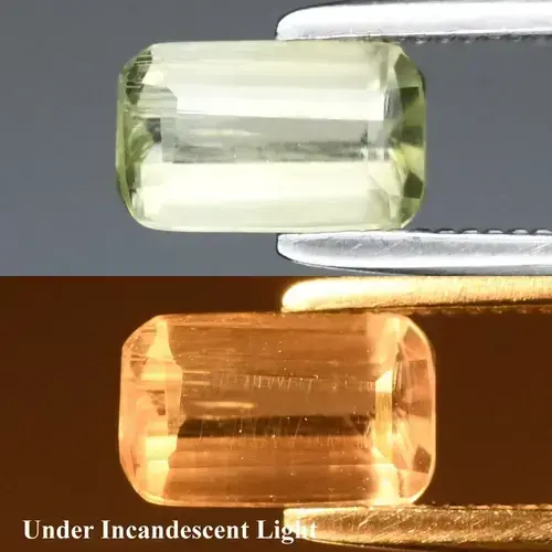 0.61ct 6.5x4mm Octagon Natural Color Change Diaspore - Turkey Gemstone