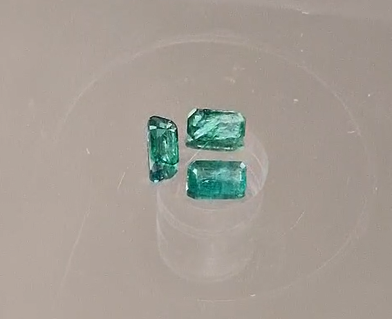 0.58ct 3 pcs Lot 4.8x2.6mm Octagon Natural Emerald Zambia