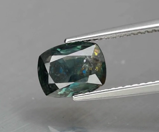 1.68ct 8x6.2mm Cushion Bluish Green Sapphire Africa, Heated